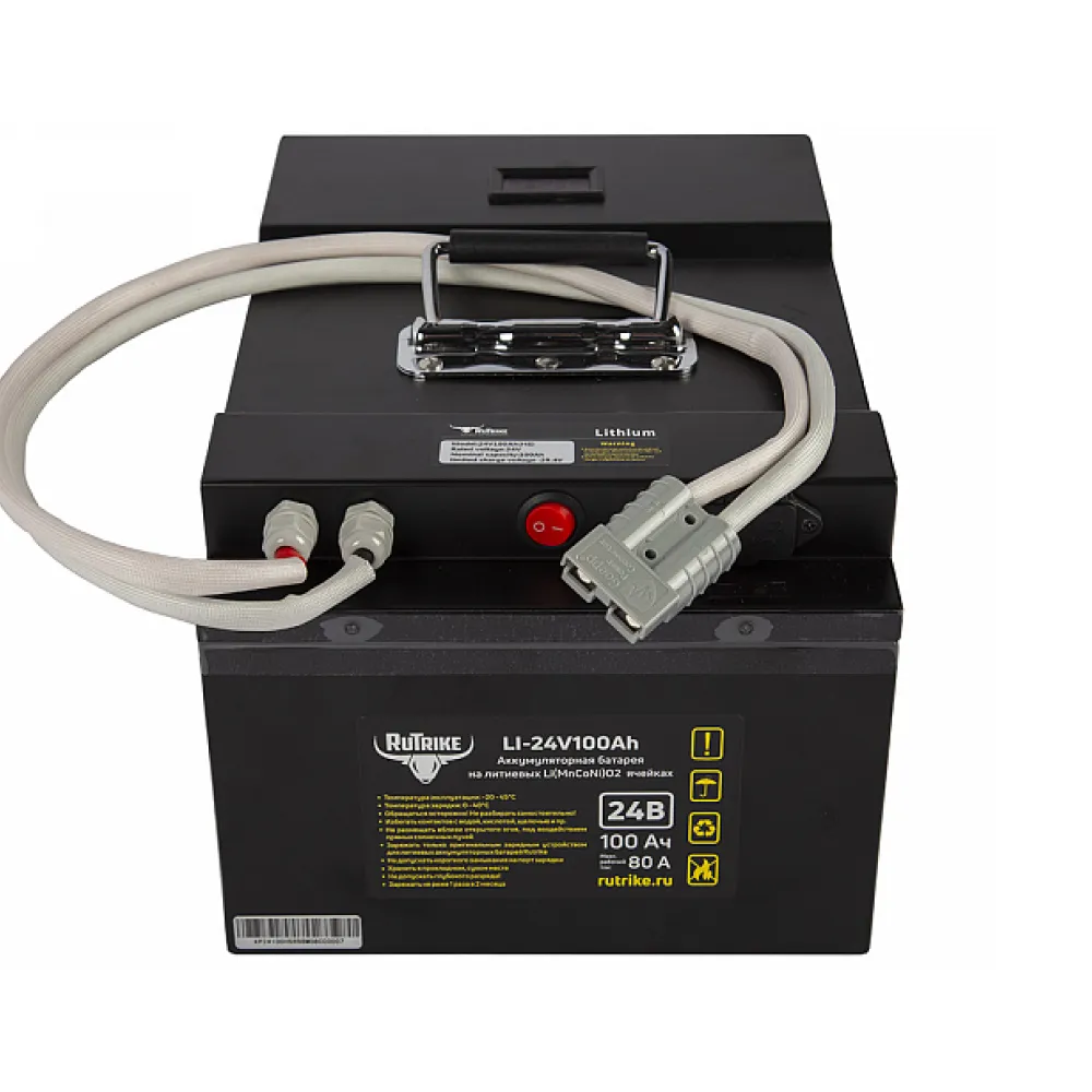 Литиевый тяговый аккумулятор RuTrike (18650 MnCoNi) 24V100A/H 1